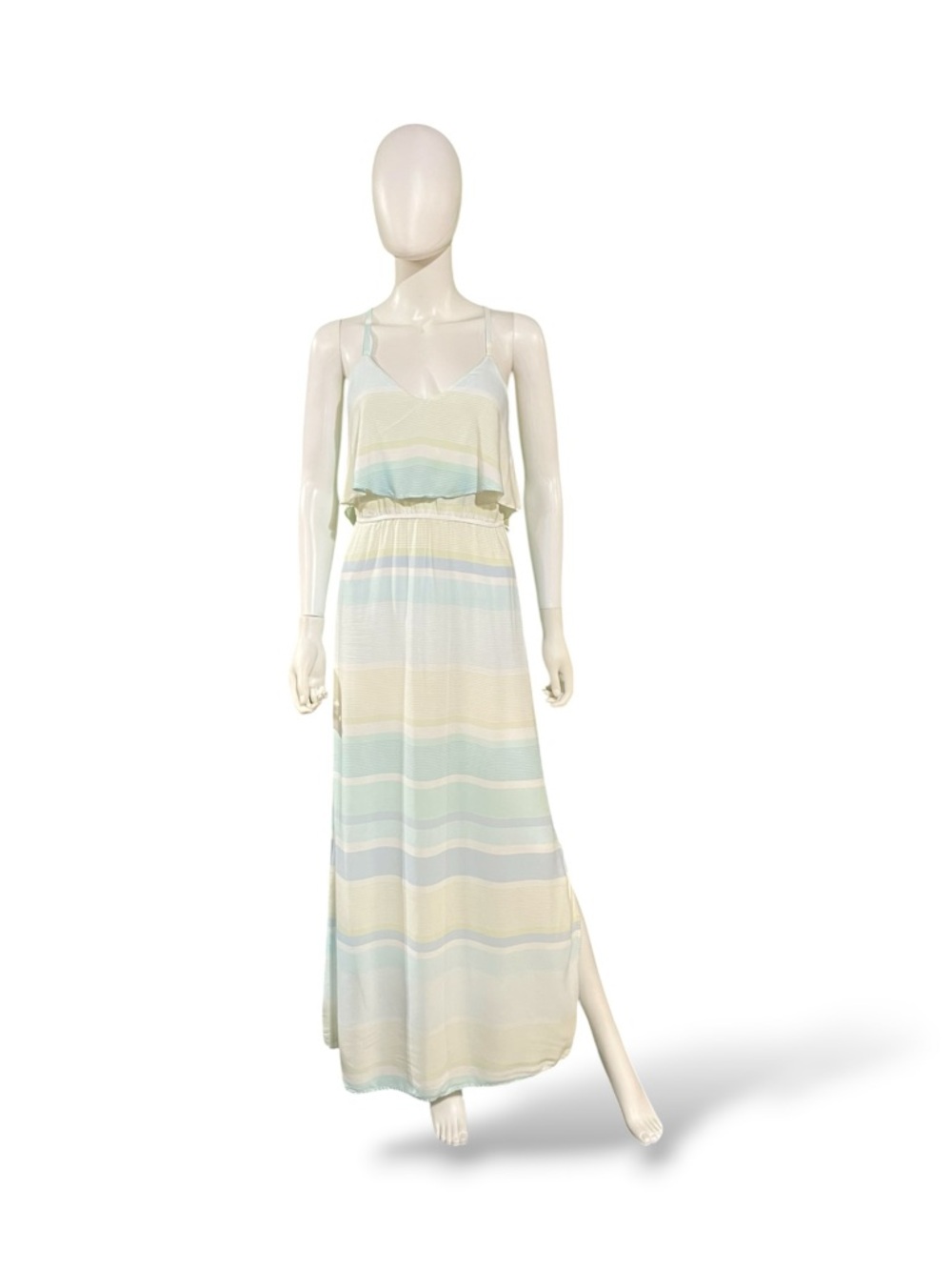 LC Lauren Conrad Multicolored Striped Pastel Maxi Dress, Small
